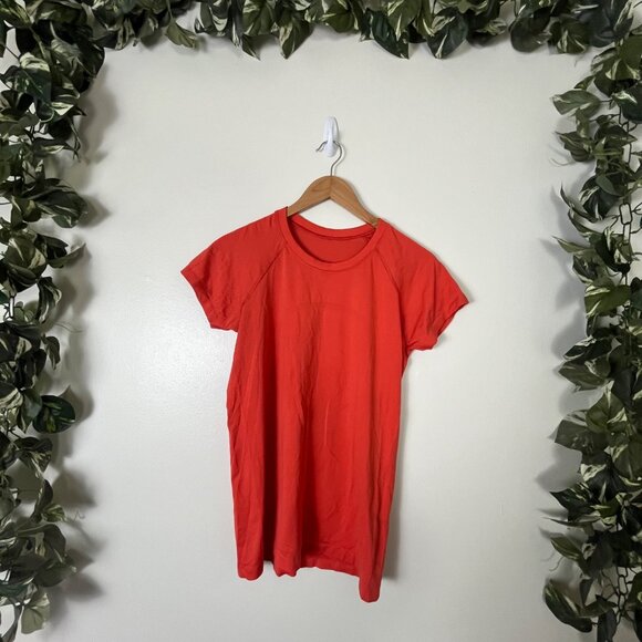 Lululemon Athletic Swiftly Tech Short Sleeve Shirt 2.0 Orange Women’s Size 10 - Picture 1 of 6